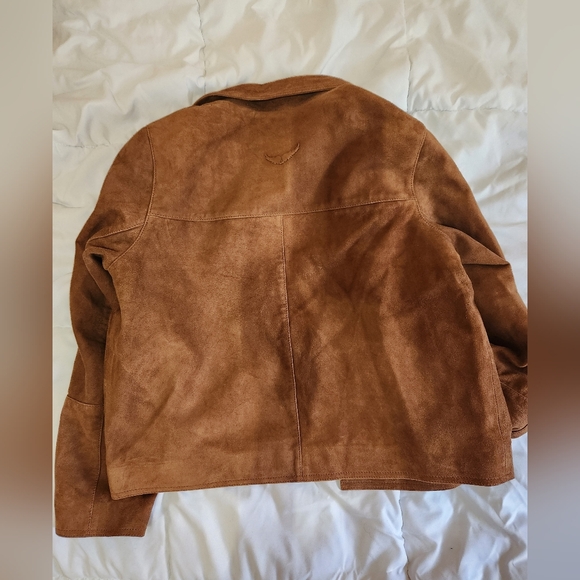 Zadig & Voltaire Lessa Suede Jacket In Cognac Genuine Leather Nwt - Picture 13 of 16